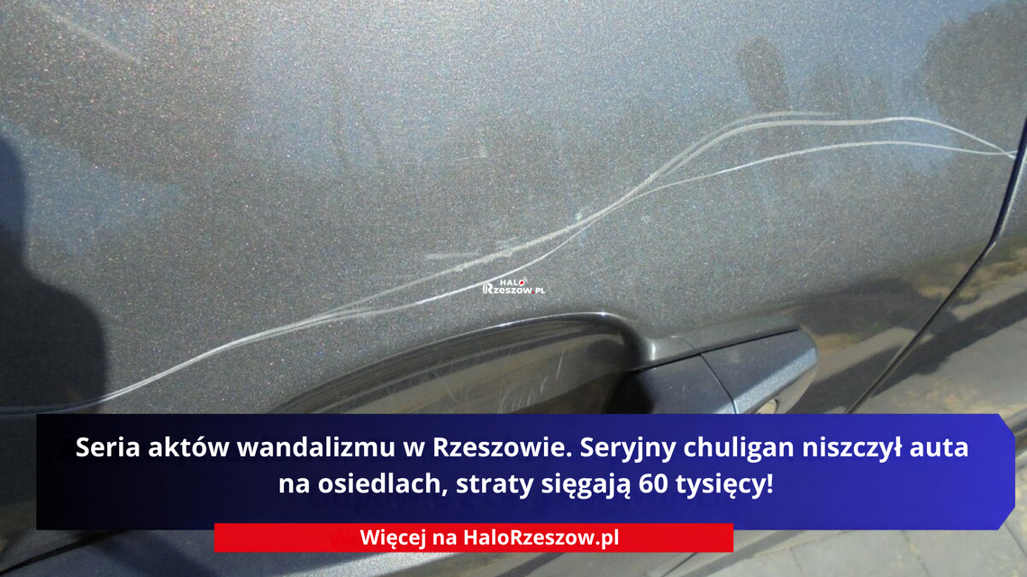 Seria aktów wandalizmu w Rzeszowie. Seryjny chuligan niszczył auta na osiedlach, straty sięgają 60 tysięcy! Seria aktów wandalizmu w Rzeszowie. Seryjny chuligan niszczył auta na osiedlach, straty sięgają 60 tysięcy!