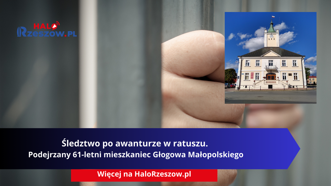 Śledztwo po awanturze w ratuszu. Podejrzany 61-letni mieszkaniec Głogowa Małopolskiego