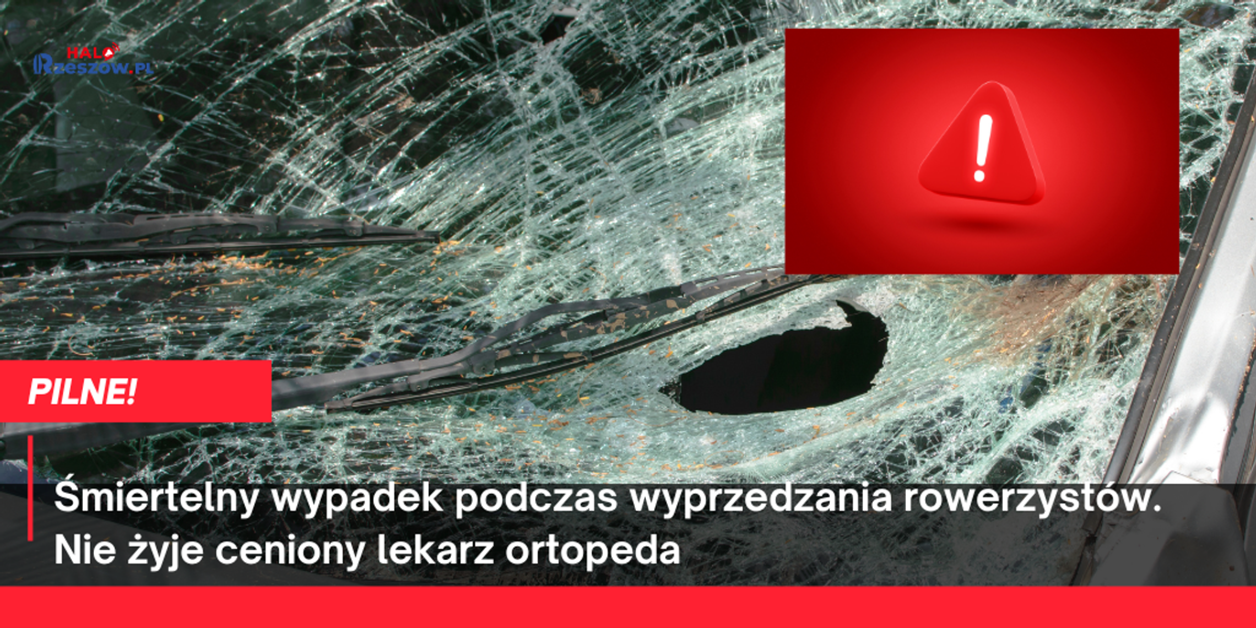Śmiertelny wypadek podczas wyprzedzania rowerzystów. Nie żyje ceniony lekarz ortopeda