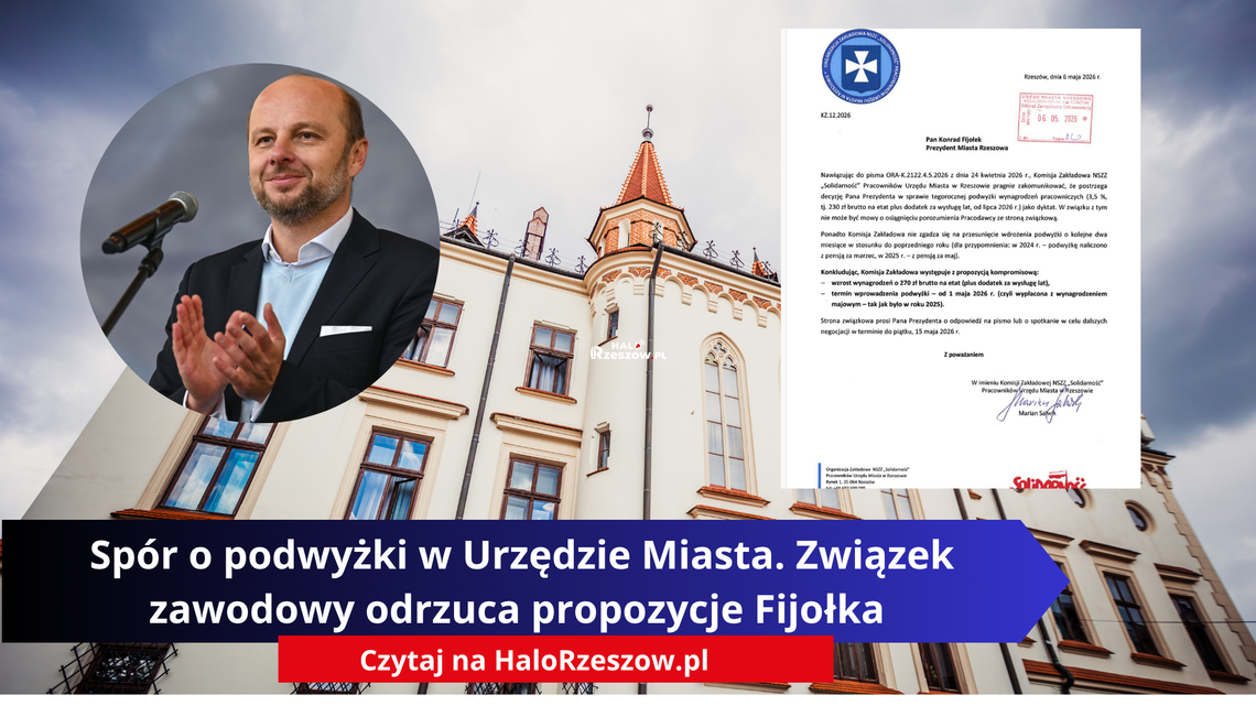 Spór o podwyżki w Urzędzie Miasta. Związek zawodowy odrzuca propozycje Fijołka
