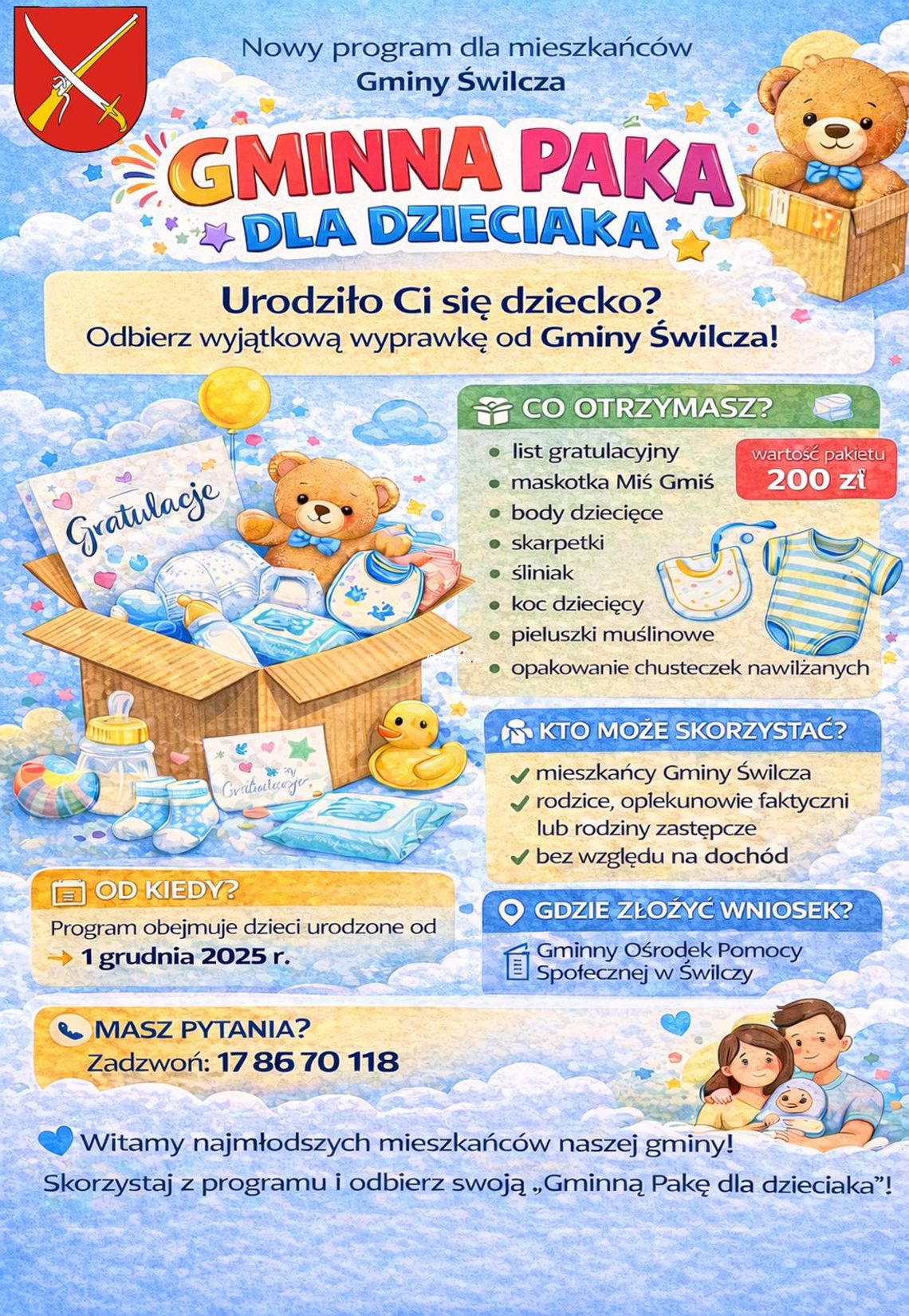 Świlcza wita najmłodszych. Rusza program „Gminna Paka dla Dzieciaka” Świlcza wita najmłodszych. Rusza program „Gminna Paka dla Dzieciaka”