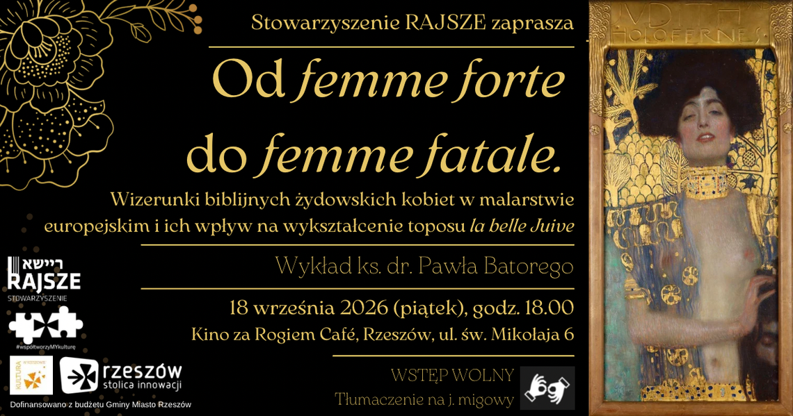 Zaproszenie na wydarzenie: Kusicielki czy bohaterki? Ks. dr Paweł Batory ujawnia, jak przedstawiano Żydówki w malarstwie Zaproszenie na wydarzenie: Kusicielki czy bohaterki? Ks. dr Paweł Batory ujawnia, jak przedstawiano Żydówki w malarstwie