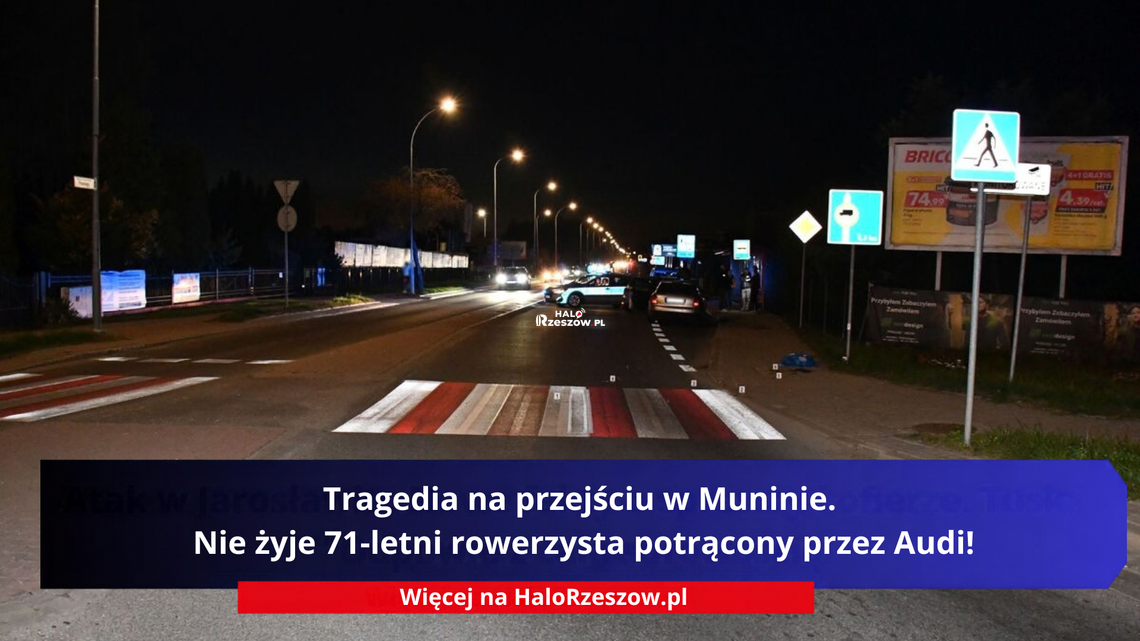 Tragedia na przejściu w Muninie. Nie żyje 71-letni rowerzysta potrącony przez Audi! Tragedia na przejściu w Muninie. Nie żyje 71-letni rowerzysta potrącony przez Audi!