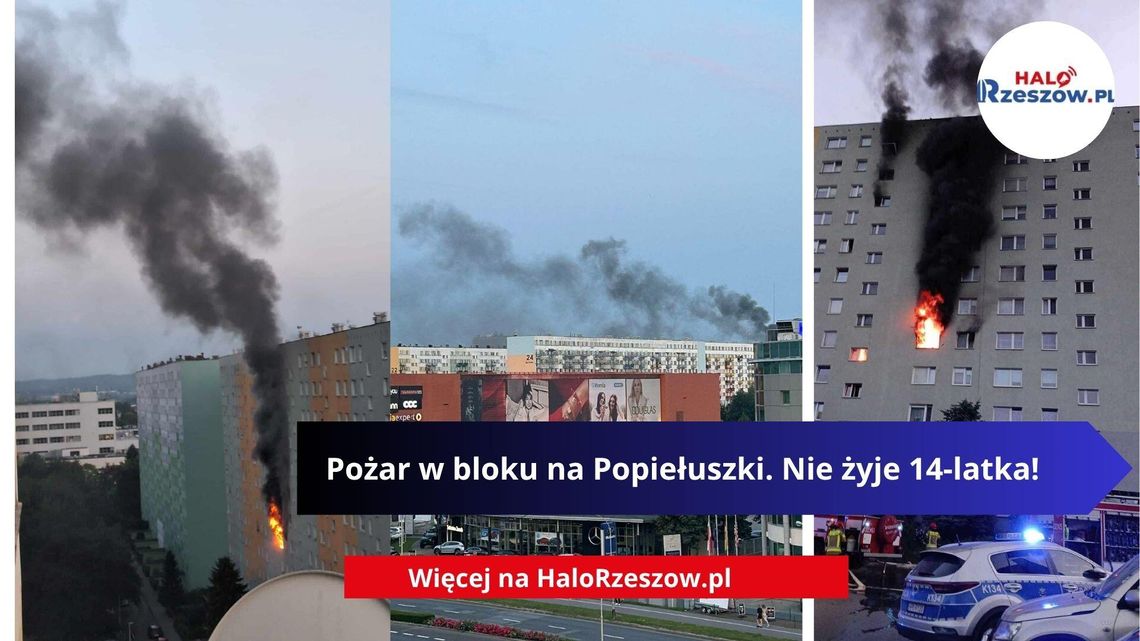 Tragiczny finał pożaru mieszkania przy Popiełuszki w Rzeszowie. 14-latka nie żyje!