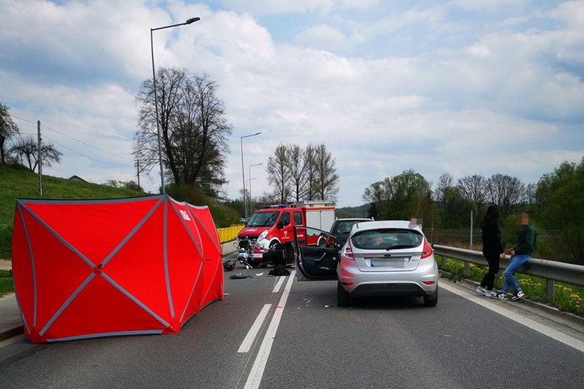 Tragiczny wypadek pod Strzyżowem. Nie żyje motocyklista