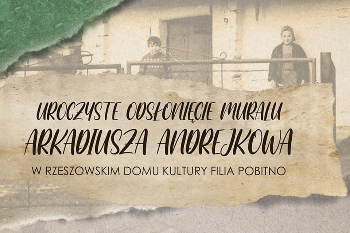 Uroczyste odsłonięcie muralu Arkadiusza Andrejkowa w RDK filia Pobitno