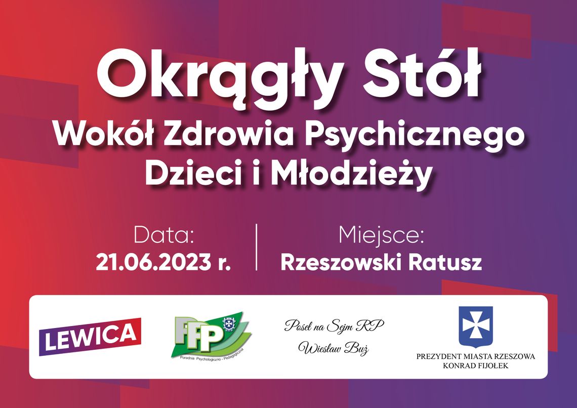 W środę w Rzeszowie Okrągły stół: Wokół zdrowia psychicznego dzieci i młodzieży