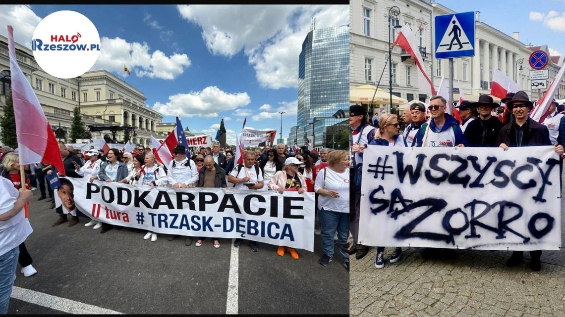 Przez Warszawę przeszły marsze organizowane przez sztaby Trzaskowskiego i Nawrockiego