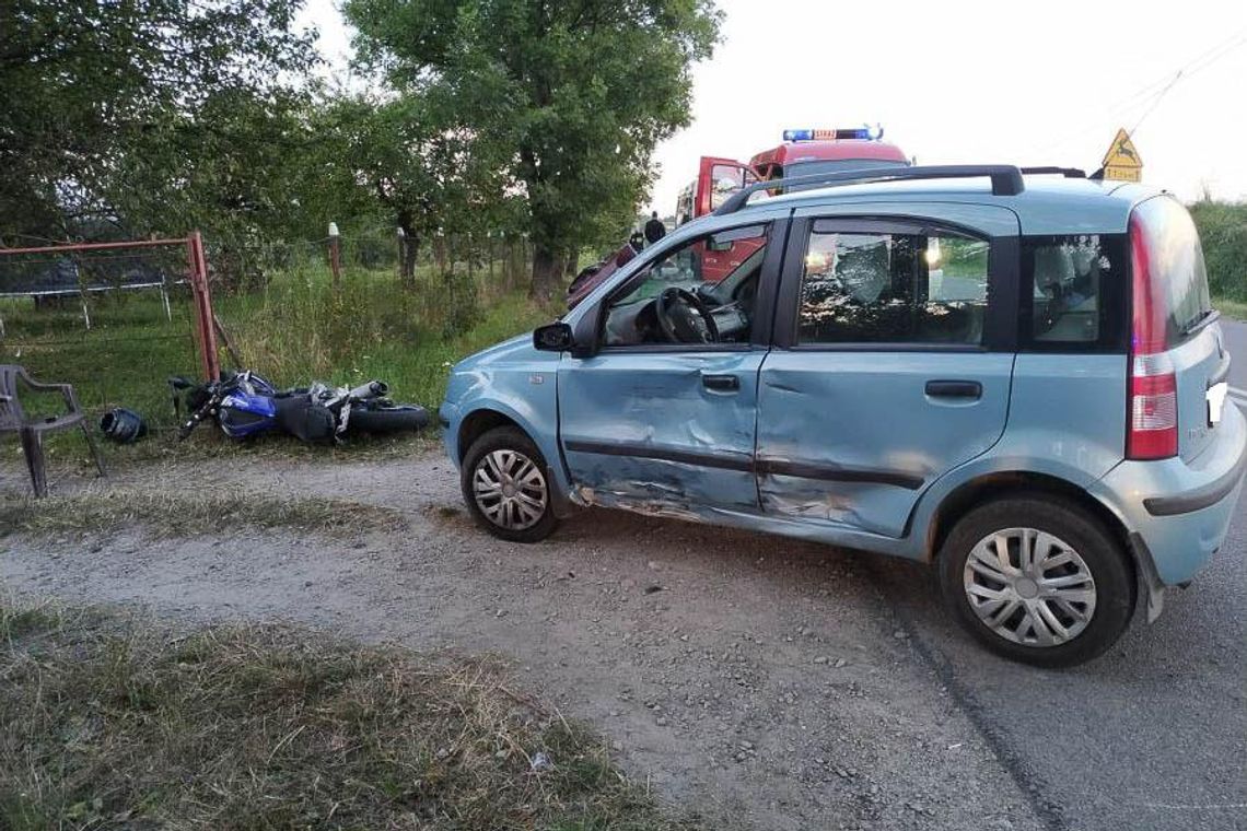 Wesoła: Wypadek z udziałem motocyklisty