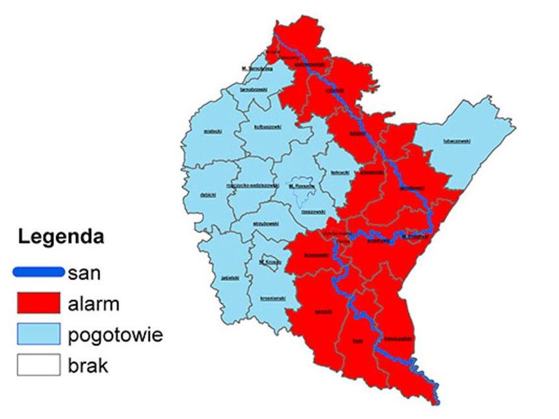 Wojewoda wprowadza alarm przeciwpowodziowy na Podkarpaciu