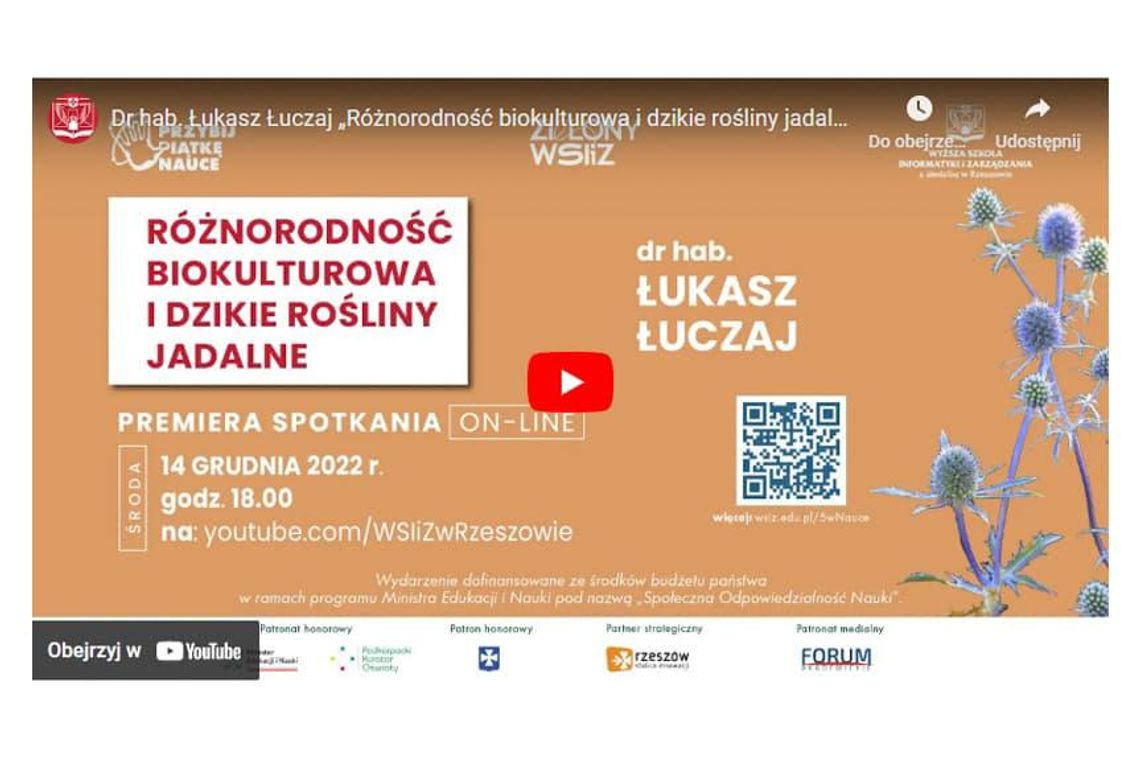 WSIiZ zaprasza na wykład online: Jak różnorodność biologiczna jest powiązana z różnorodnością kulturową? 