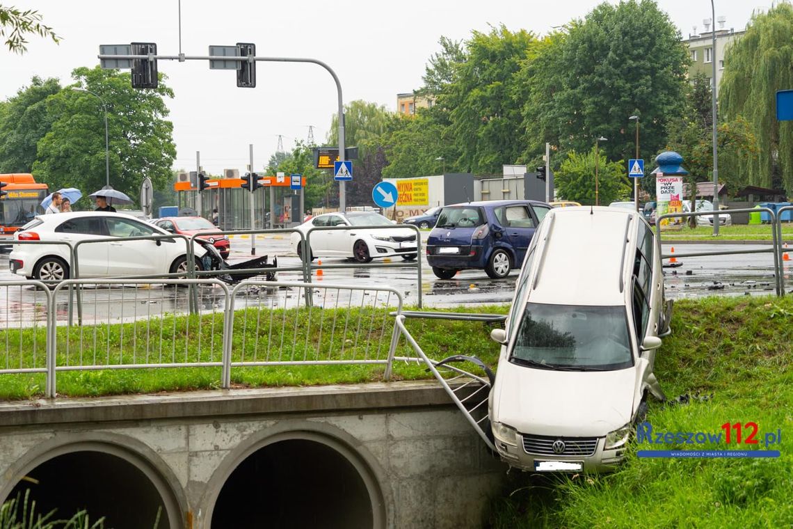 Wypadek na skrzyżowaniu al. Wyzwolenia i Poczty Gdańskiej w Rzeszowie