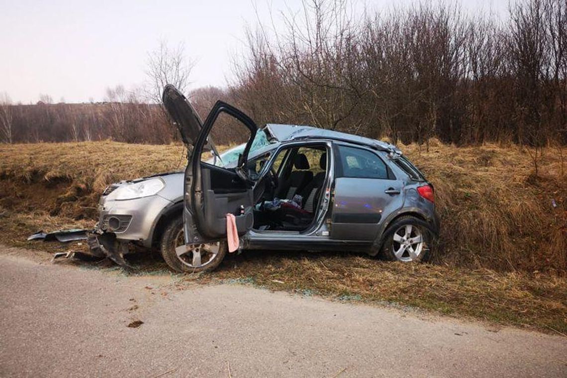 Wypadek w Błażowej Dolnej. Auto wjechało do rowu