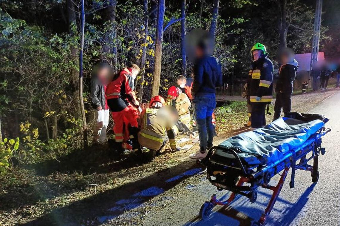 Wypadek w Hermanowej. Potrącenie pijanego pieszego [FOTO]