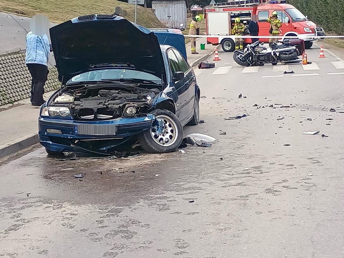 Wypadek w Przysietnicy. Zderzenie kilku pojazdów na przejściu