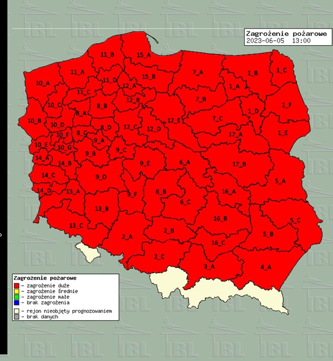 W całej Polsce panują ekstremalnie duże warunki do rozwoju pożarów lasów.