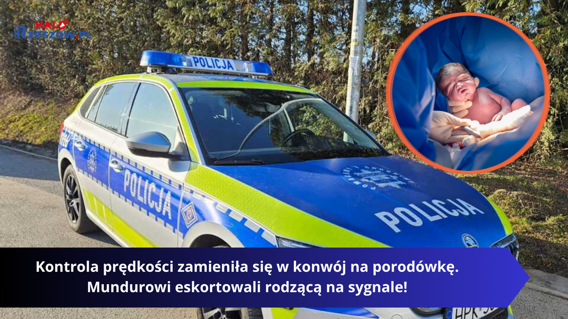 Zamiast mandatu, eskorta do szpitala. Policjanci pomogli rodzącej dotrzeć do szpitala.