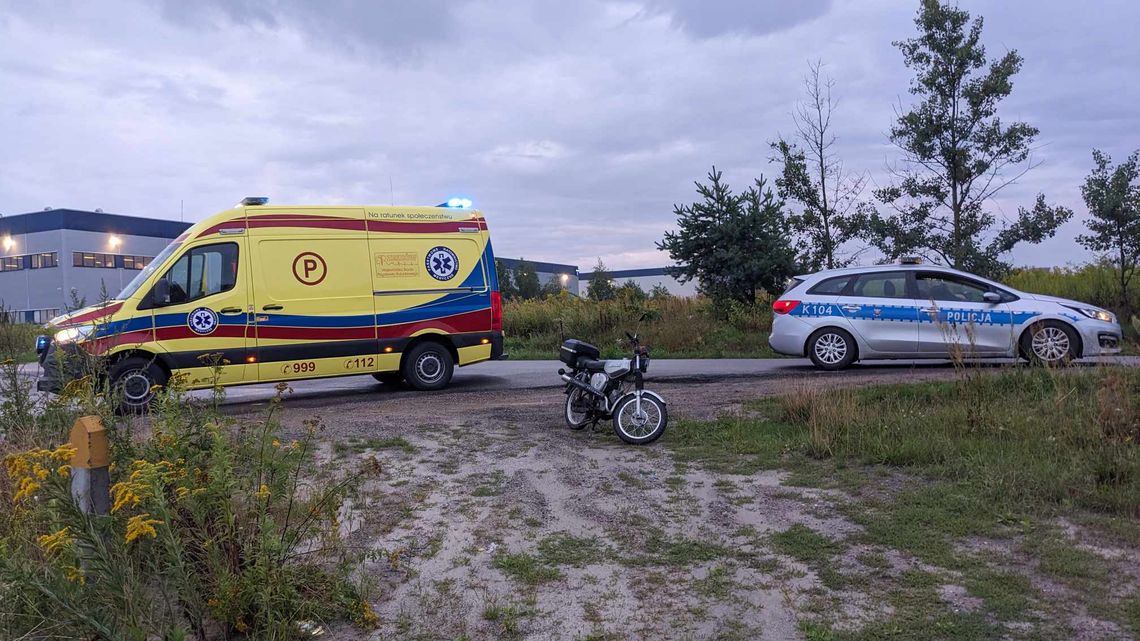 Wypadek w Jasionce. Zdarzenie z udziałem hondy i motorowerzysty