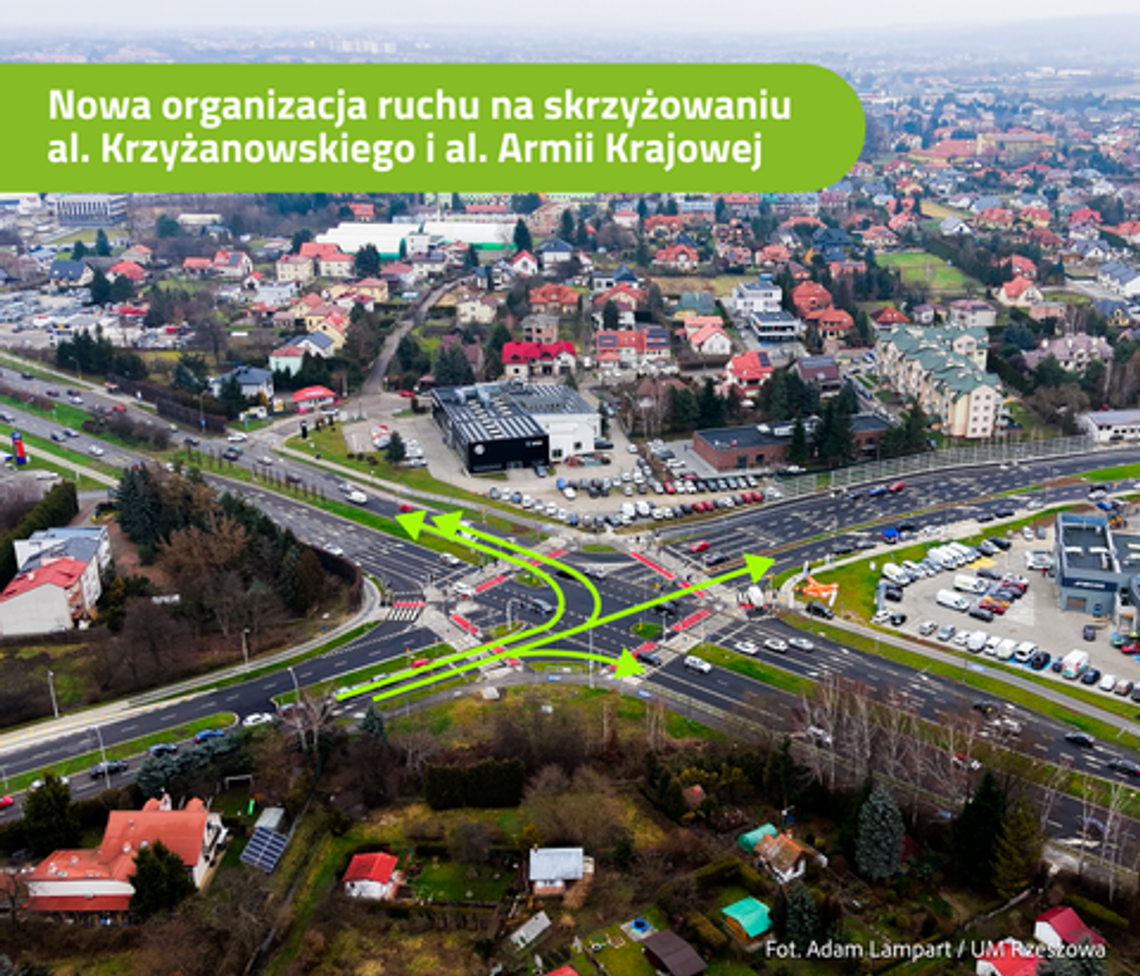 Zmiany na kluczowym skrzyżowaniu w Rzeszowie. Mniej korków i większe bezpieczeństwo [SZCZEGÓŁY]