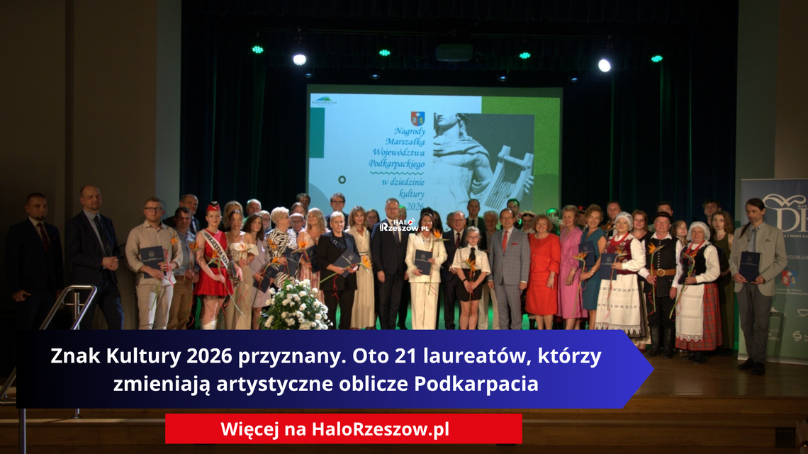 Znak Kultury 2026 przyznany. Oto 21 laureatów, którzy zmieniają artystyczne oblicze Podkarpacia Znak Kultury 2026 przyznany w Rzeszowie