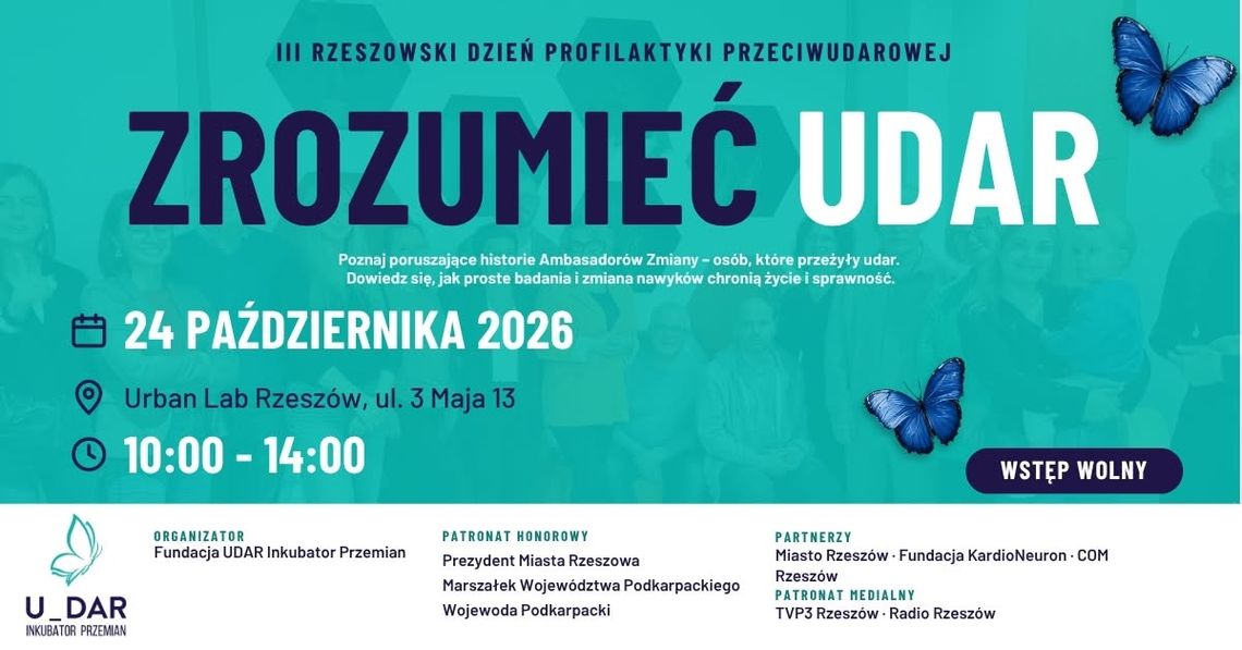 „Zrozumieć udar”. W sobotę w Rzeszowie badania i spotkania ze specjalistami udar badania rzeszów