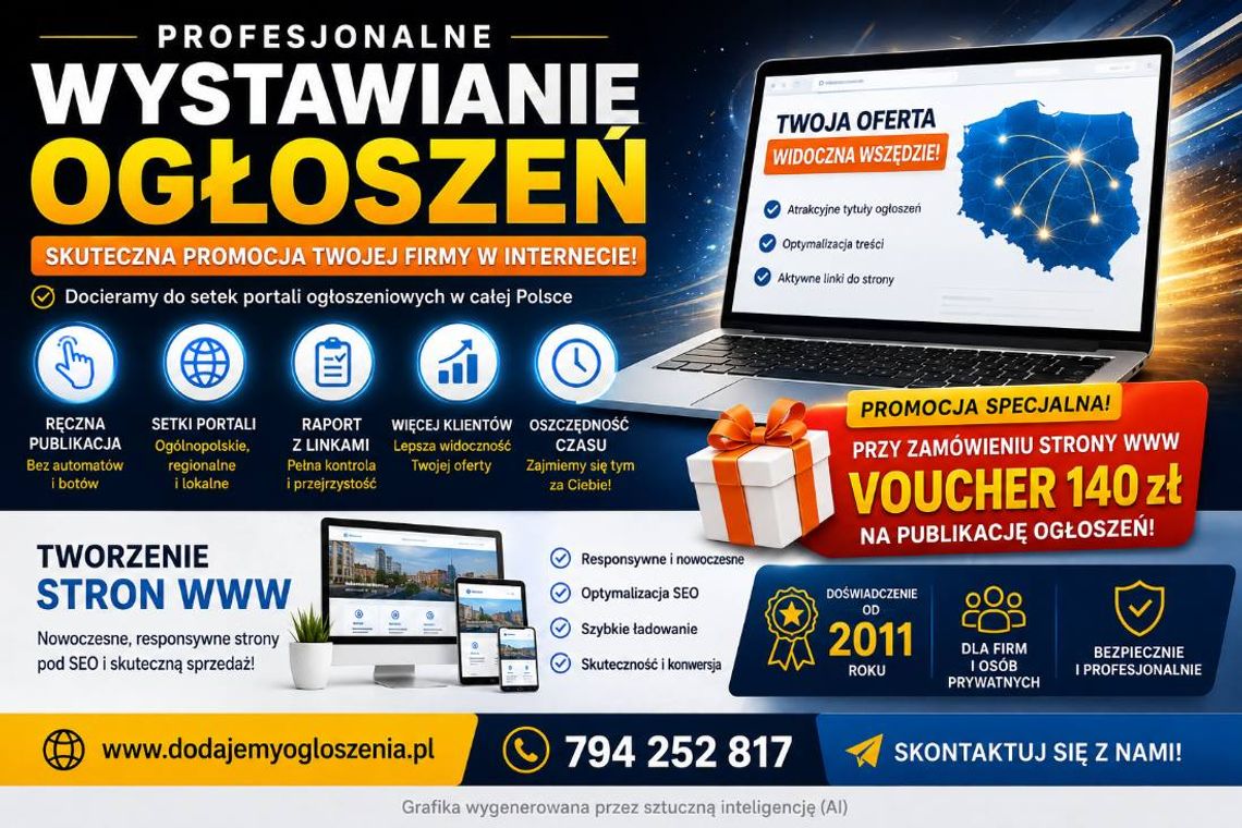 Kompleksowa obsługa publikacji ogłoszeń + Tanie strony Internetowe Kompleksowa obsługa publikacji ogłoszeń + Tanie strony Internetowe