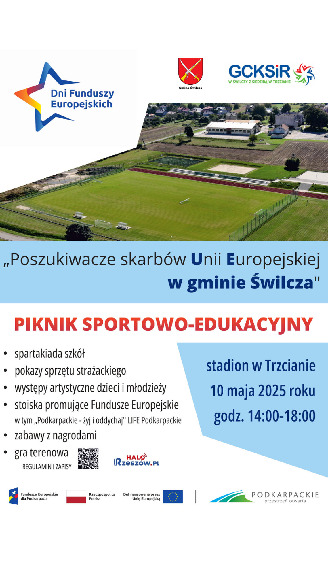 Już 10 maja: Piknik sportowo-edukacyjny „Poszukiwacze skarbów Unii Europejskiej w gminie Świlcza”! Już 10 maja: Piknik sportowo-edukacyjny „Poszukiwacze skarbów Unii Europejskiej w gminie Świlcza”!