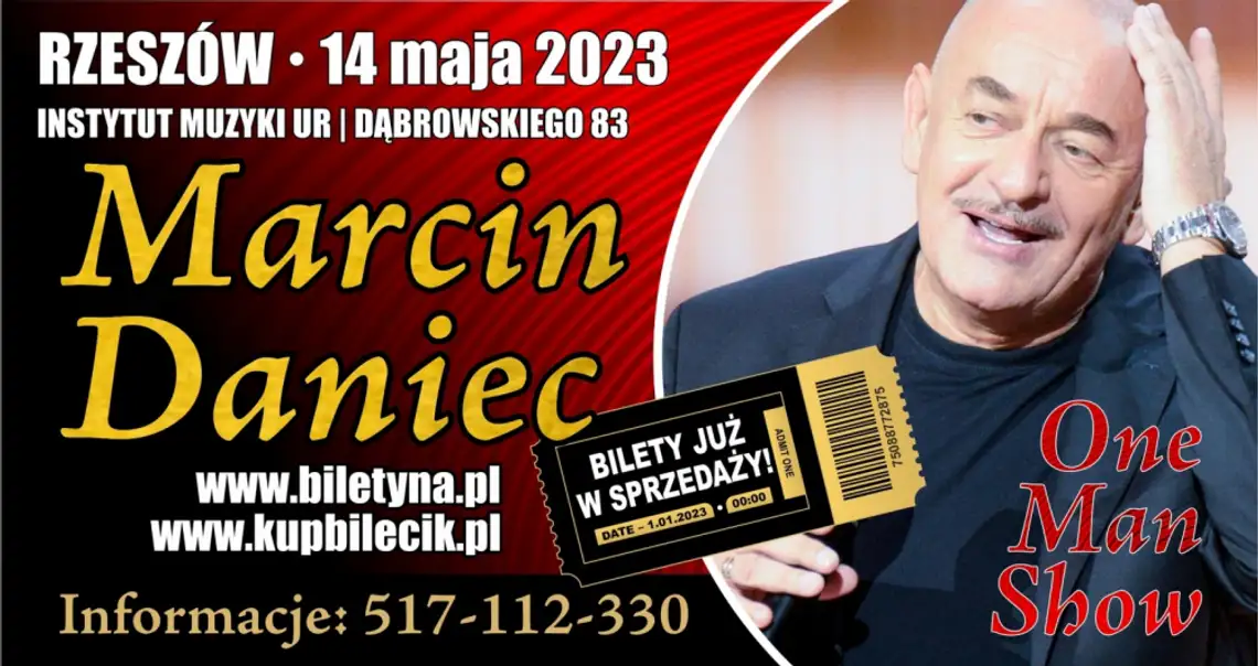 Marcin Daniec - One Man Show - niedziela 14 maja! Marcin Daniec - One Man Show - niedziela 14 maja!