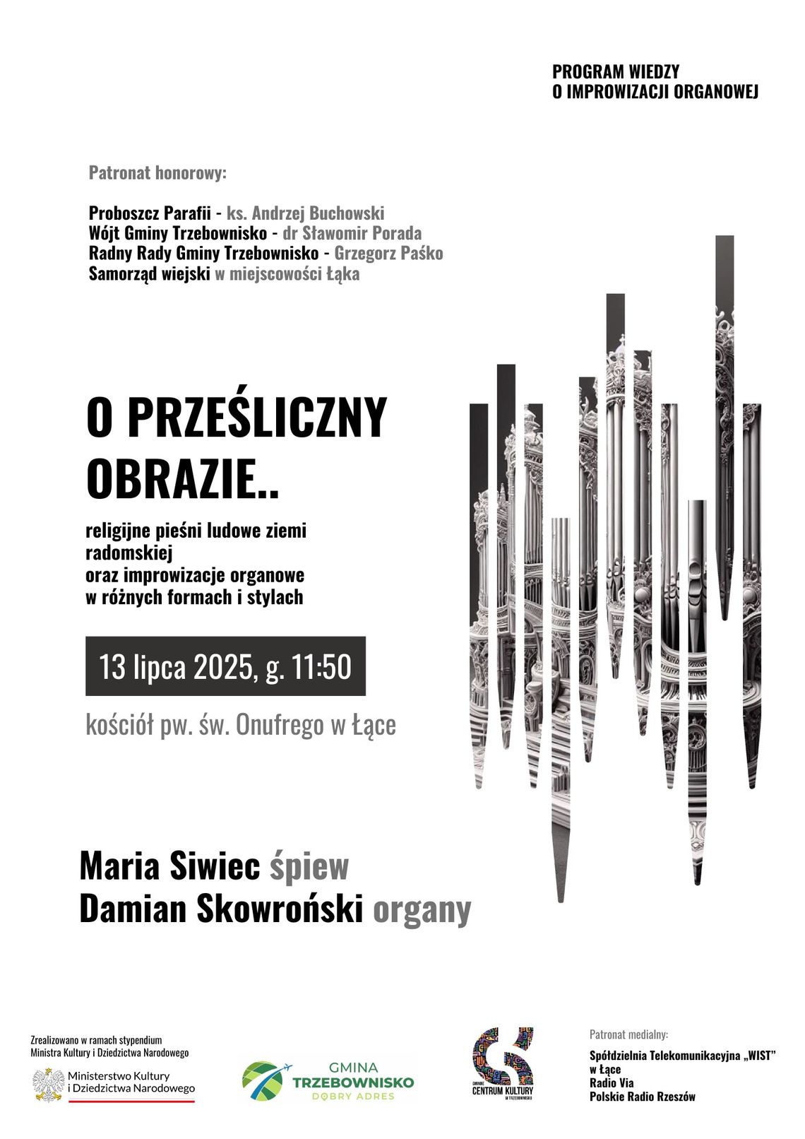 Wyjątkowy koncert pieśni ludowych i improwizacji organowych w Łące