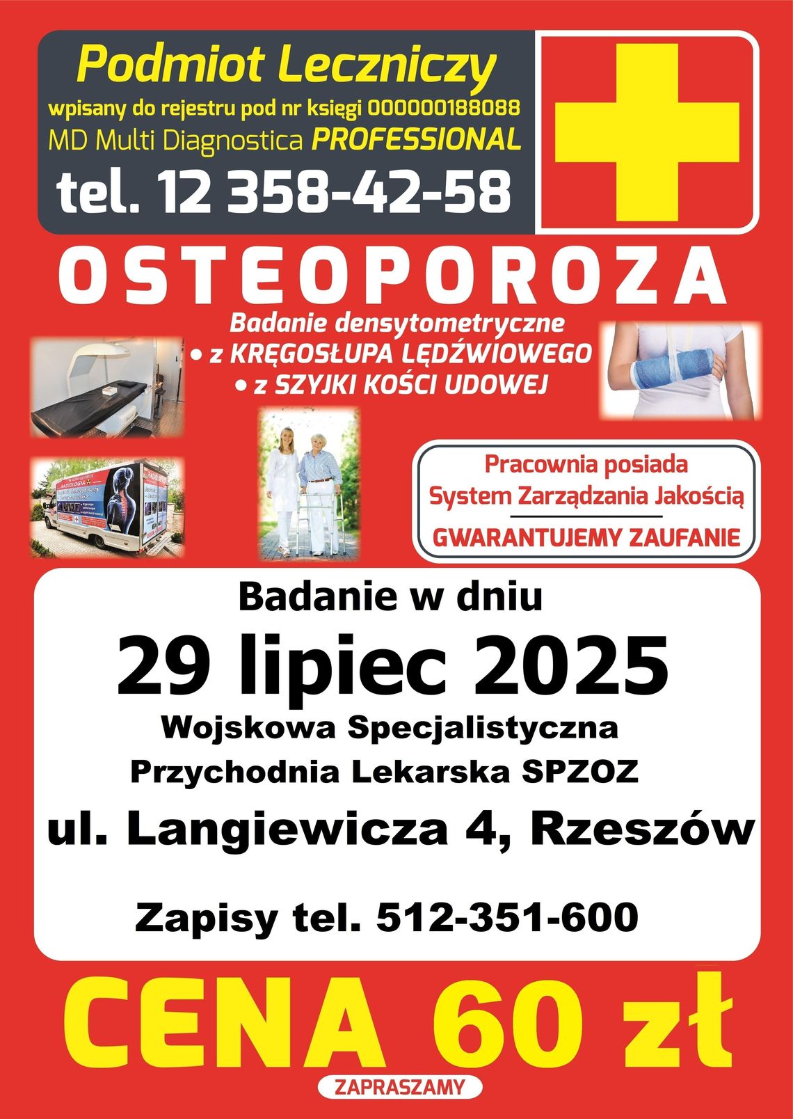 Zadbaj o swoje kości! Mobilna pracownia zbada mieszkańców Rzeszowa Zadbaj o swoje kości! Mobilna pracownia zbada mieszkańców Rzeszowa