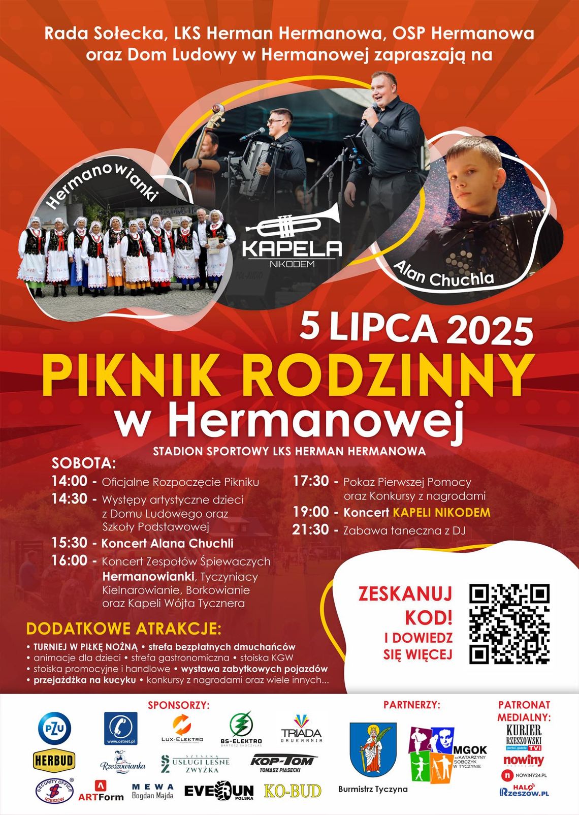 Zapraszamy na piknik rodzinny w Hermanowej! 5 lipca 2025 Zapraszamy na piknik rodzinny w Hermanowej! 5 lipca 2025
