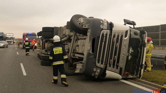 Terliczka. Autostrada A4. Zderzenie trzech ciężarówek.