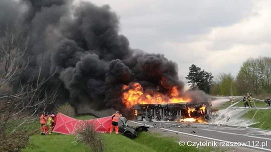 Pożar ciężarówki na obwodnicy Leżajska! 