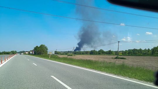 Pożar naczepy na węźle S19 w Świlczy