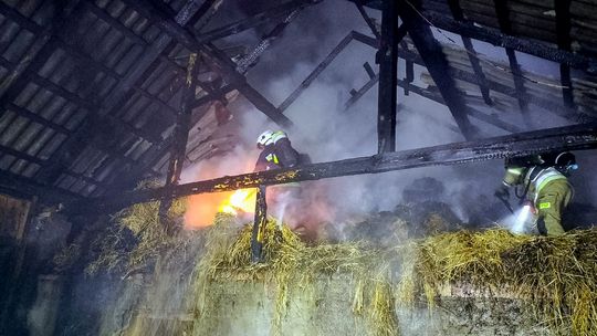 Pożar stodoły w powiecie jasielskim