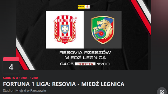 Fortuna 1. Liga: Resovia kontra Miedź Legnica