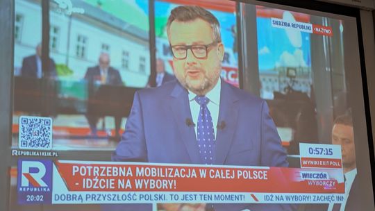 Rzeszów. Wieczór wyborczy zwolenników Karola Nawrockiego w siedzibie PiS [FOTO]