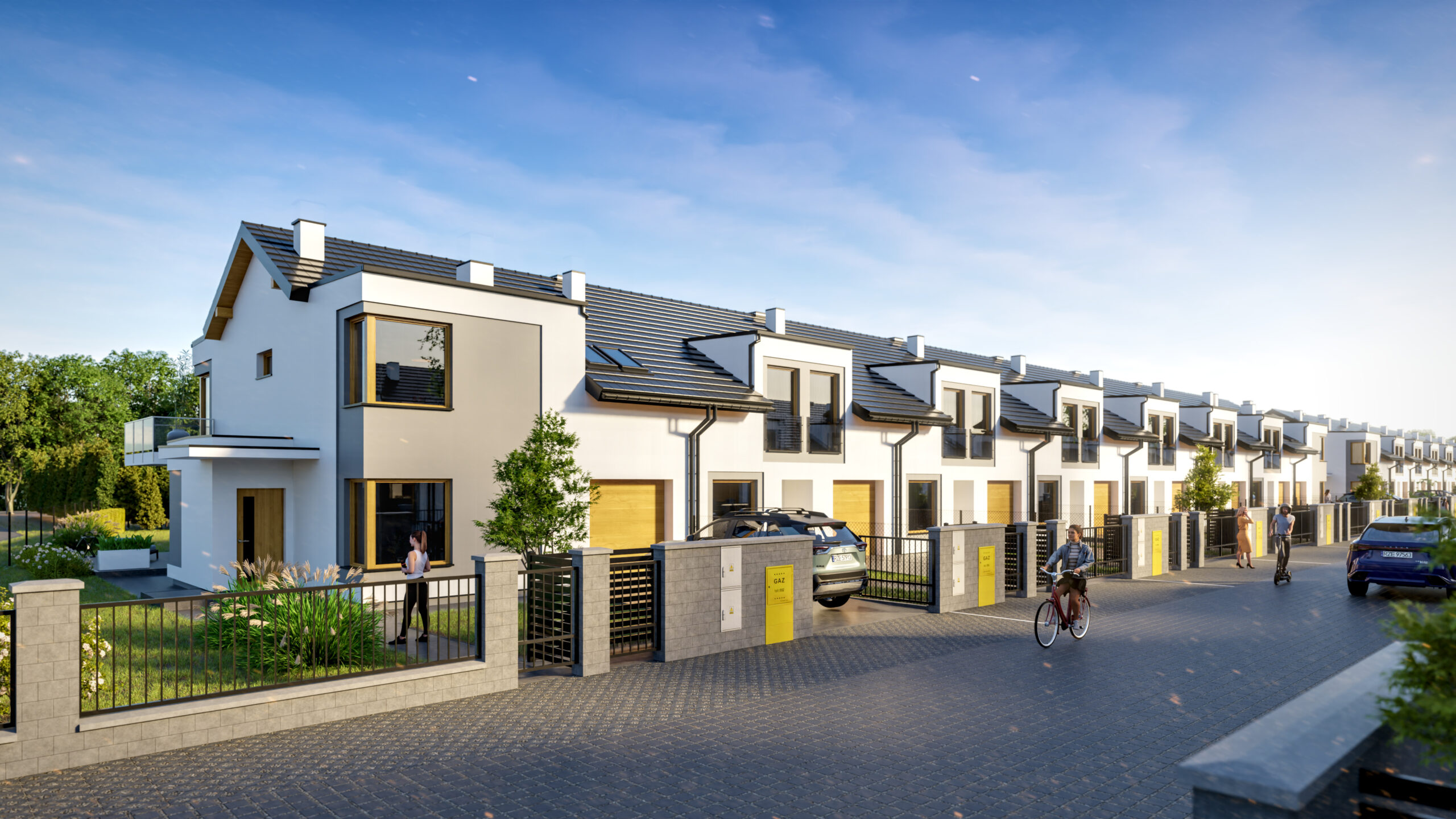 	Osiedle Śnieżna. Zabudowa szeregowa. Domy 157 m2