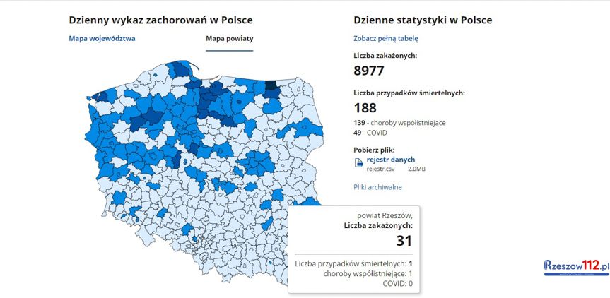 Koronawirus na Podkarpaciu [niedziela, 13.12.2020]