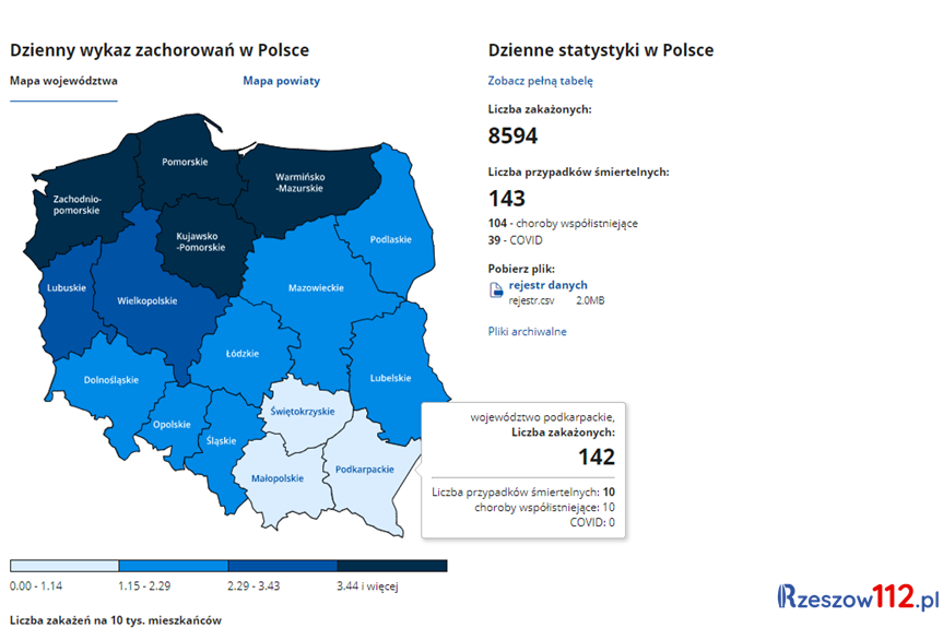 Koronawirus na Podkarpaciu [niedziela, 20.12.2020]