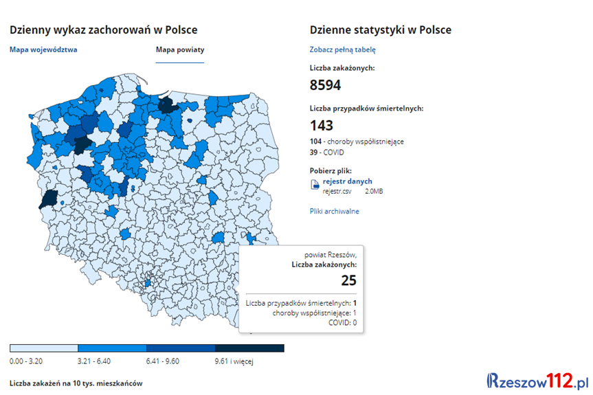 Koronawirus na Podkarpaciu [niedziela, 20.12.2020]