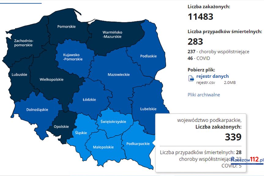 Koronawirus na Podkarpaciu [niedziela, 29.11.2020]