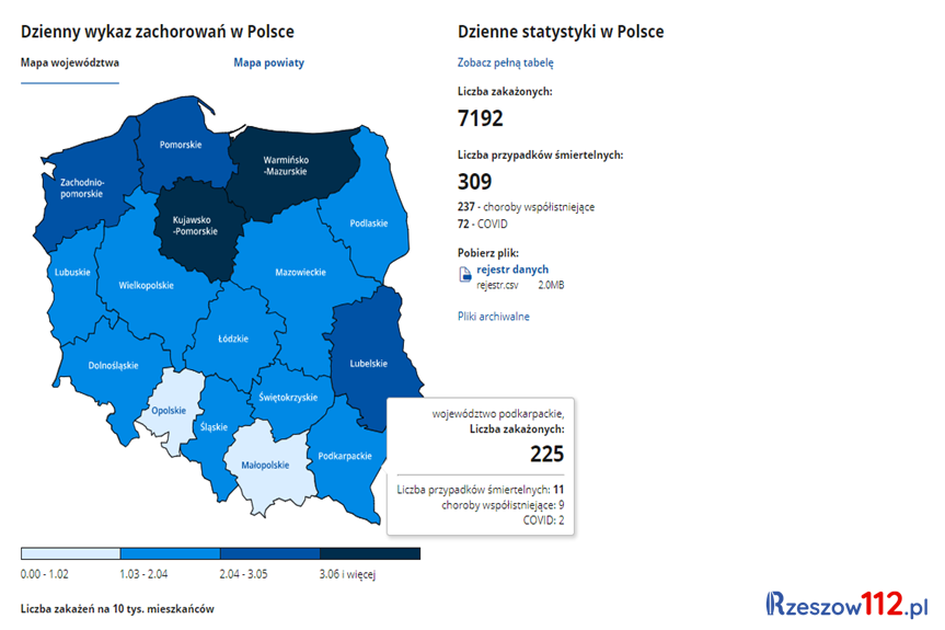 Koronawirus na Podkarpaciu [wtorek, 22.12.2020]