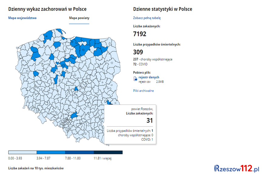 Koronawirus na Podkarpaciu [wtorek, 22.12.2020]