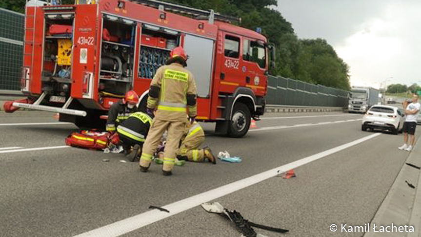 Obwodnica Jarosławia. Chłopiec wbiegł wprost pod auto! Fot. Kamil Łacheta