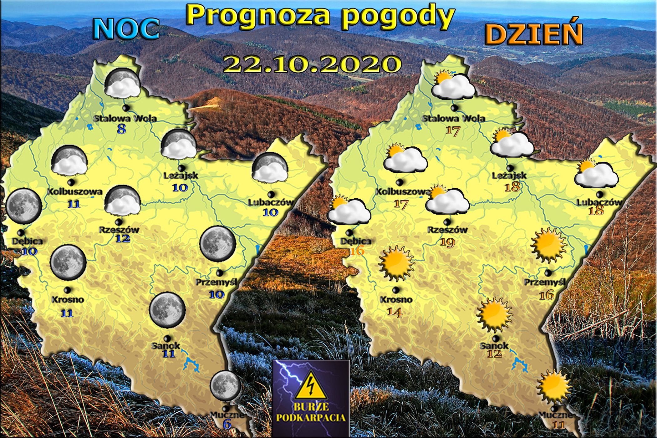 Prognoza pogody - czwartek, 22 października 2020